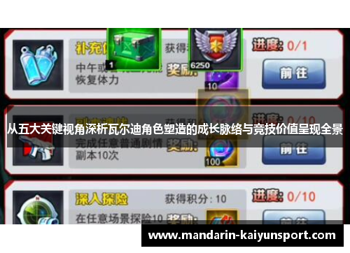 从五大关键视角深析瓦尔迪角色塑造的成长脉络与竞技价值呈现全景